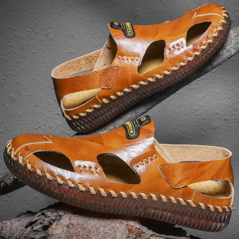 

Rubber Sandals Men Mens Outdoor Sandals Men Leather Man Beach Flip Flops Sandal Shoes Summer Roman Men's Sports Slippers