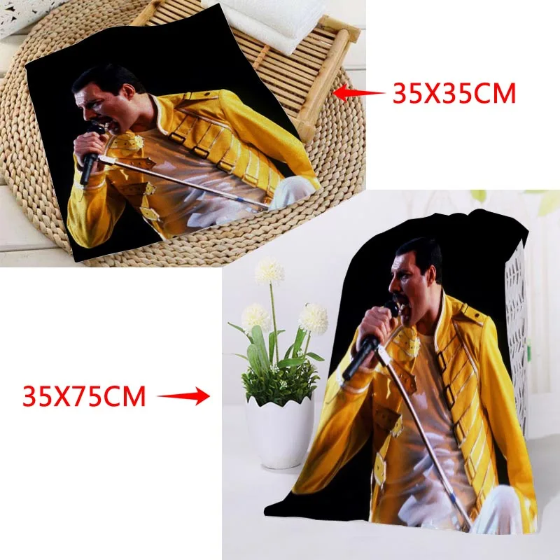 

Горячее предложение, изготовленное на заказ, Freddie Mercury, печатное квадратное, стандартное полотенце s, размер 35x35 см, 35x75 см, Хлопковое полотенц...