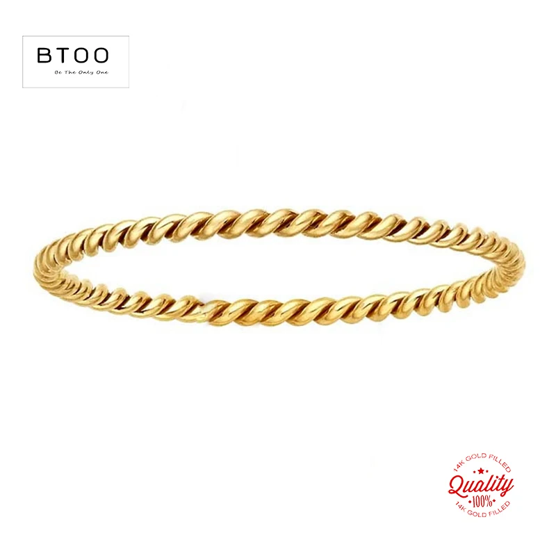 14K Gold Filled Twisted แหวน Boho Gold เครื่องประดับ Minimalist Knuckle แหวน Anillos Mujer Gold อุปกรณ์เสริมแหวน