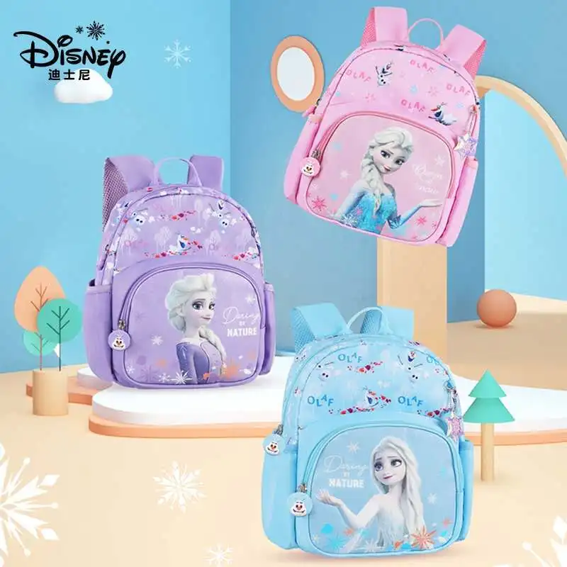 Школьные ранцы Disney «Холодное сердце» для девочек, рюкзак для детского сада Эльзы и Анны, легсветильник водонепроницаемые для детей 2-6 лет