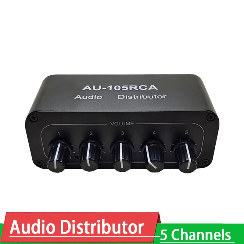 5CH Audio Distributor Stereo Audio Mixer 1 Input 5 Output RCA splitter NJM4580 Op Amp For Power Amplifier Active audio