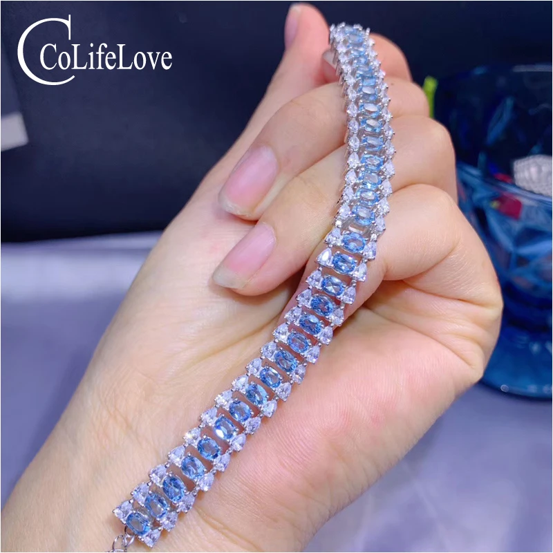 

Ювелирные изделия colife модный браслет из серебра 925 пробы с топазом для повседневной носки 100% 3*4 мм браслет с натуральным топазом ювелирные и...