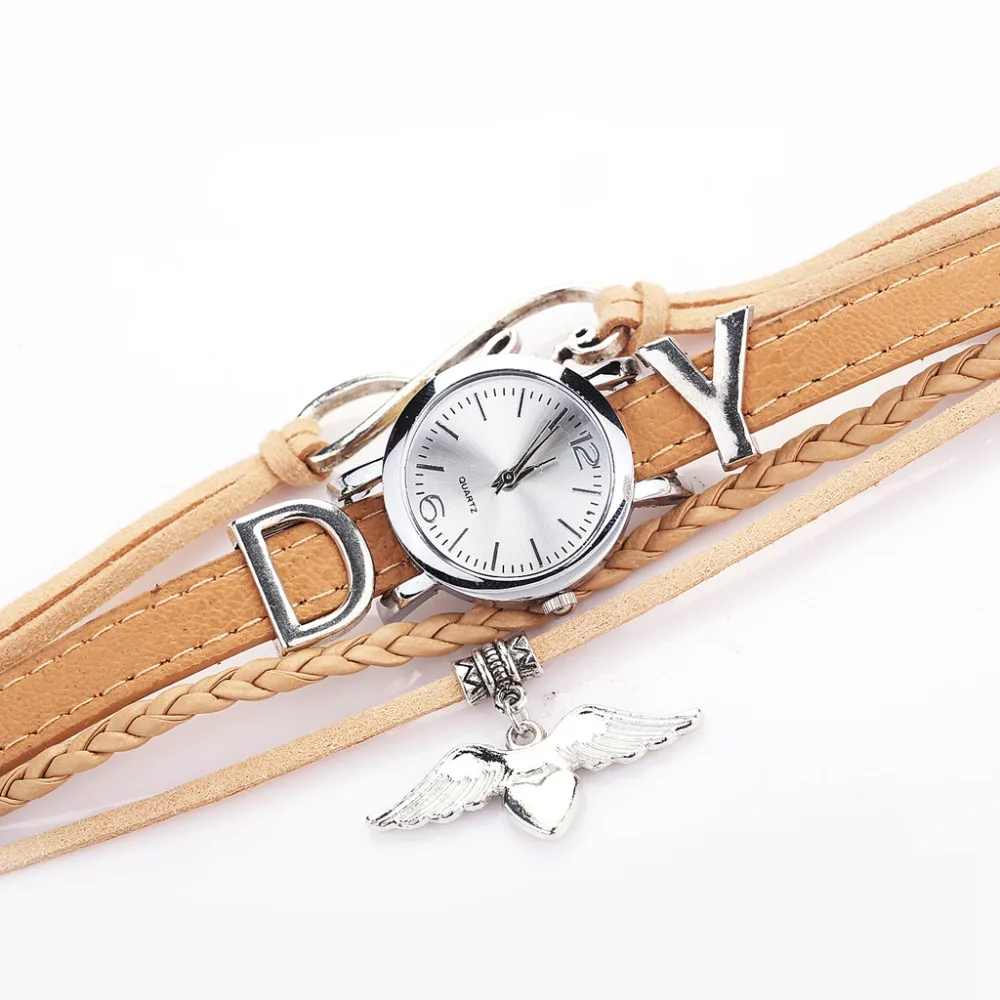 

Duoya Brand Watches For Women Luxury Silver Heart Pendant Leather Belt Quartz Clock Ladies Wrist Watch 2019 Zegarek Damski