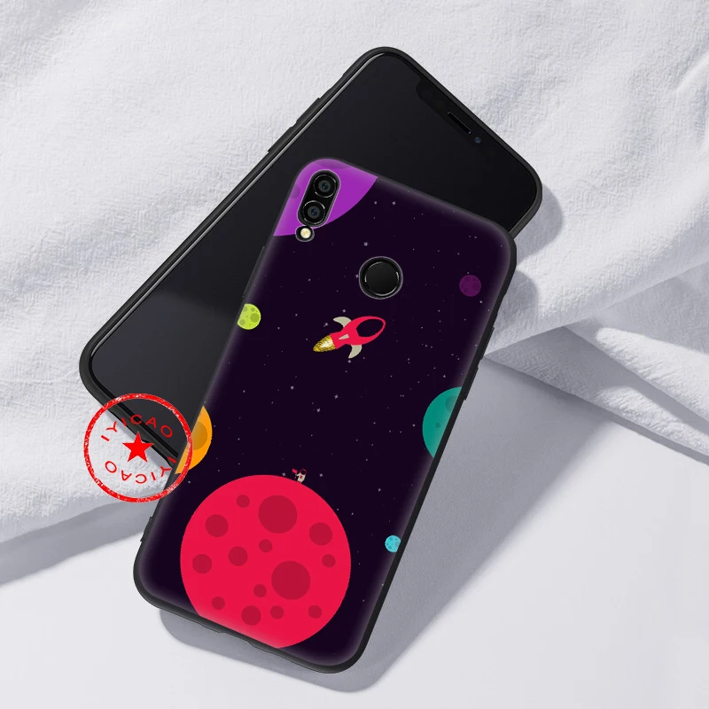 IYICAO Космос астронавт Луна мягкий чехол для huawei Honor 20 10 9X9 8X 8C 8 7X 7A 6A Lite Pro View Note