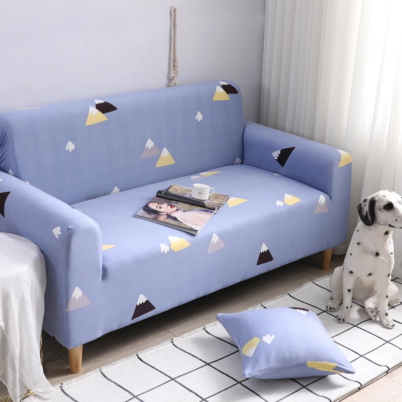 Light Blue Stretch Sectional Couch Cover Sofa Set for Living Room Single/Two/Three seat | Дом и сад