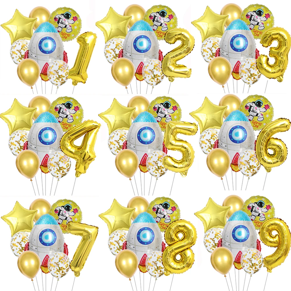 9 шт. воздушные шары из фольги с номером астронавта в космосе | Дом и сад