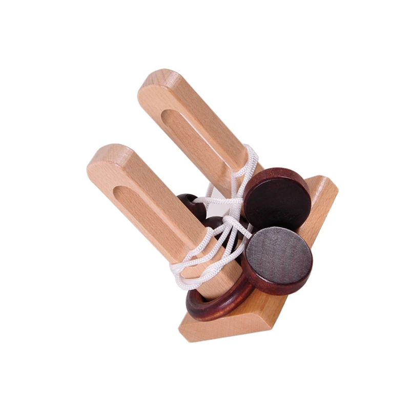 

Baby Toys Wooden 3D Puzzle Toy Stringing Unlock The Rope Gifts Intelligent Loop Puzzle Kong Ming Lock Educational Toy
