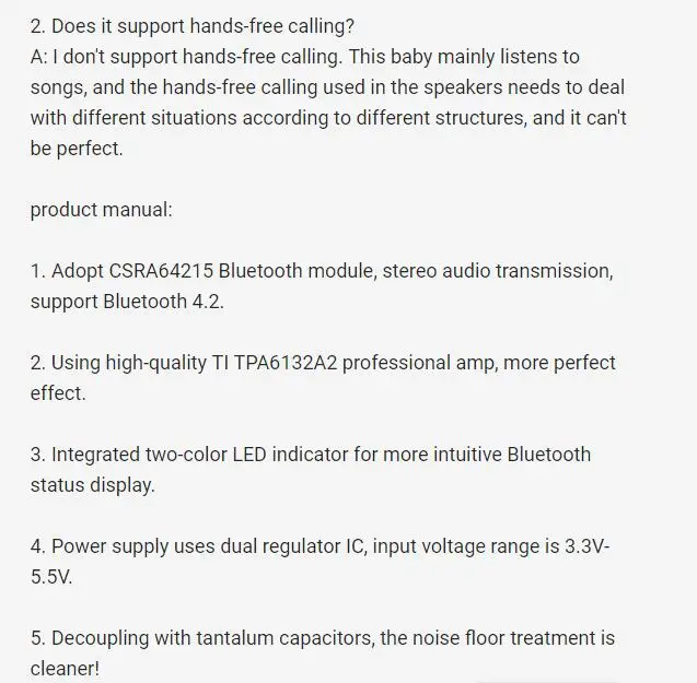 PA206 Bluetooth 4,2 APTX-LL аудио приемник модуль CSRA64215 Amp aux CSRA64215 TPA6132 PA106