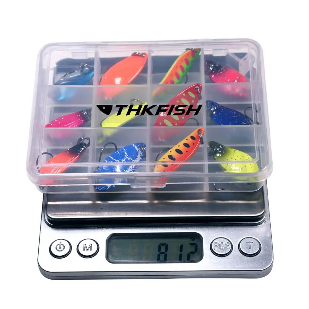 THKFISH 12 шт. приманки для форели 2 8 г 3 6 5 металлическая ложка рыболовные щуки окунь
