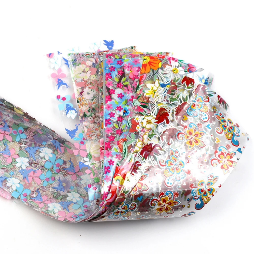 Голографическая переводная наклейка для ногтей 18 шт. смешанный дизайн 4*20