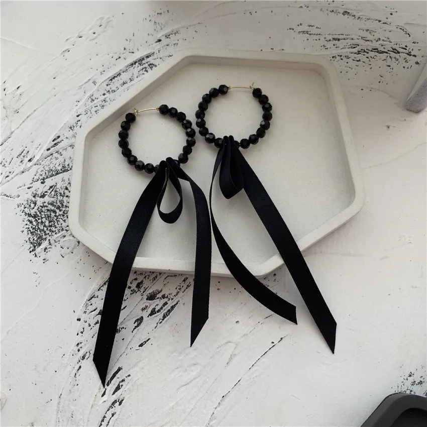

Zeojrlly Trendy Women Dangle Earrings New Fashion 2020 Korean Long Atmospheric Black Crystal Earrings For Women Jewelry