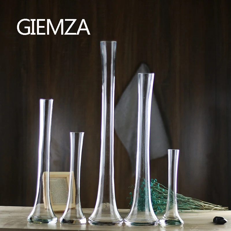 GIEMZA-jarrón alto de vidrio transparente para planta de aire hidropónica, herramienta para el hogar, 1 unidad
