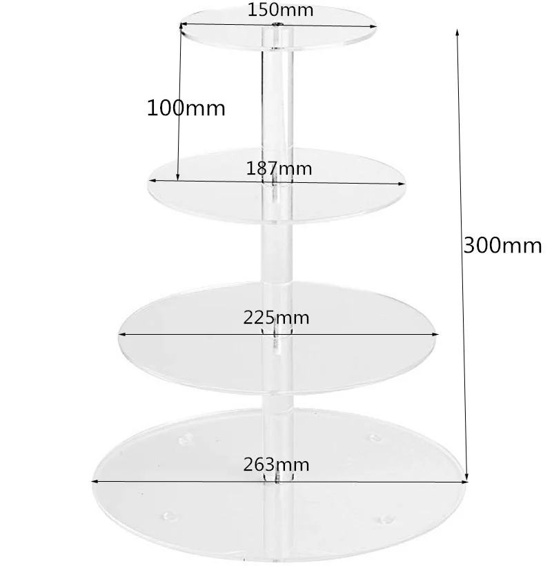 Высококачественная подставка для десерта на день рождения 3/4 слоев акриловая