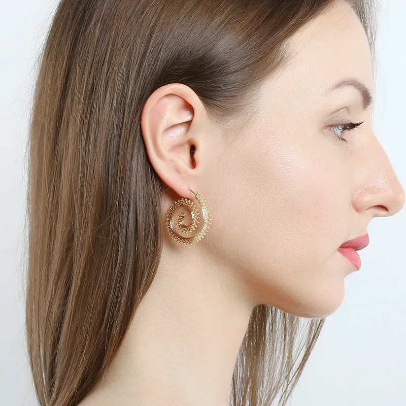 Вихревое снаряжение овальные спиральные вихревые сердца Висячие серьги для