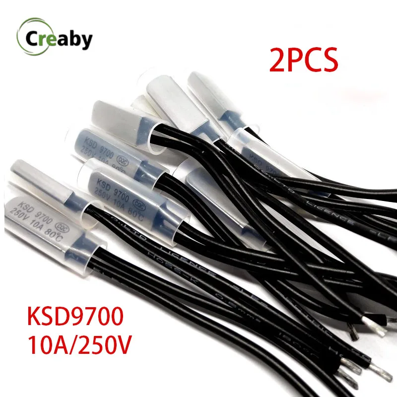 

2PCS KSD9700 Bimetal Disc Thermal Switch 250V 10A 1NO 1NC Temperature Control Switch Thermostat Protector 40 -120 Degree