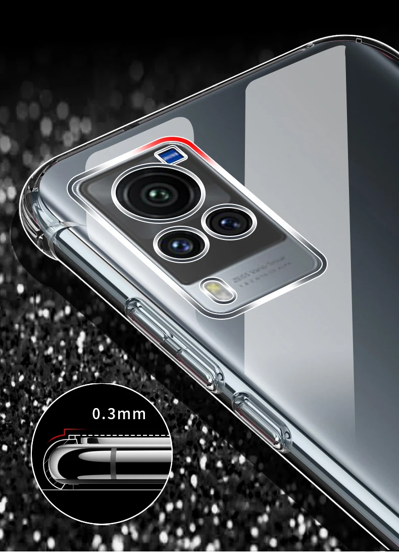 Shockproof Clear Soft TPU Case For Vivo X60 Pro Plus X50 Lite Y51 Y31 V20 SE V21E IQOO 7 Y20A Y72 Y11S Y12S Y52S Y31S |