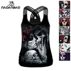 Женская майка с открытой спиной и 3D-принтом, без рукавов