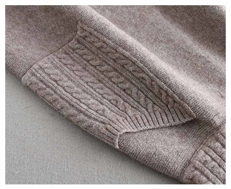 

High Waist Women Winter Wool Knitting Long Skirts Faldas Jupe Femme Saia Vintage Women Black Skirt with Pocket Skirts Womens