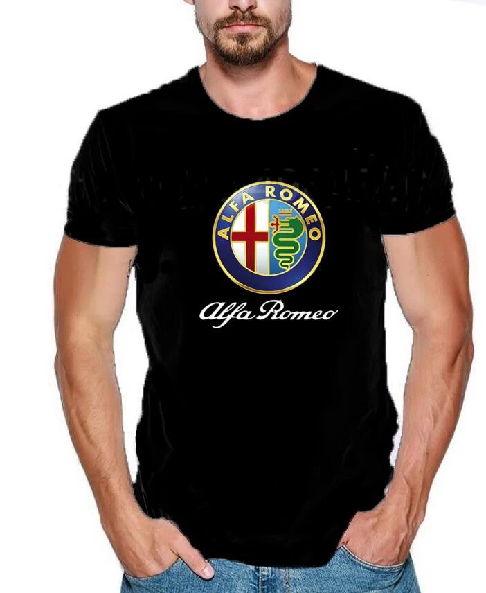 2019 High Quality Tees Crew Neck Men Short-Sleeve Details About T-Shirt Alfa Romeo Auto Car Size S XXL Premium Tee Shirts E |