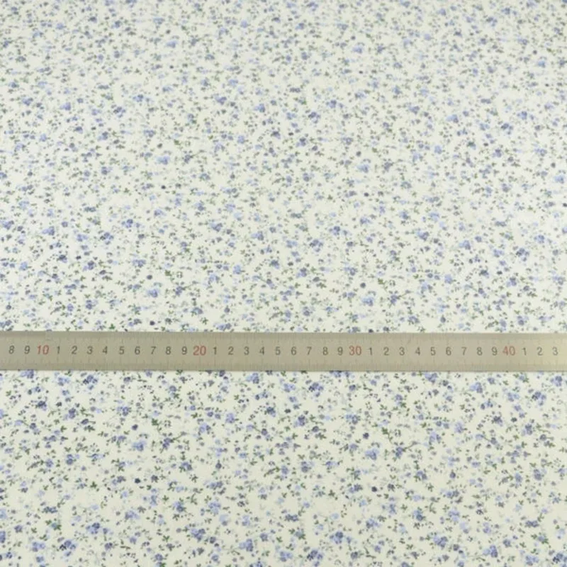 Blue Flower Classic Style Cotton Plain Fabric for Beginner's Practice Doll Sewing Telas Tecido Art Work Patchwork Clothing Cloth|cotton fabric