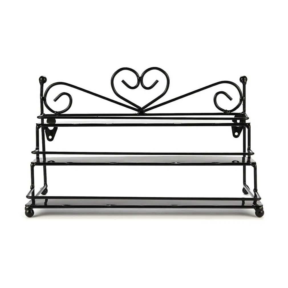 Кованая железная стойка для хранения лака ногтей трехслойная духов подставка