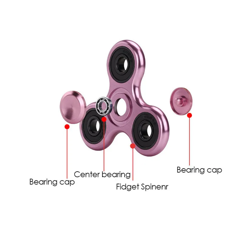 Алюминиевый сплав Fidget Spinner R188 Гладкий немой подшипник металлический провод