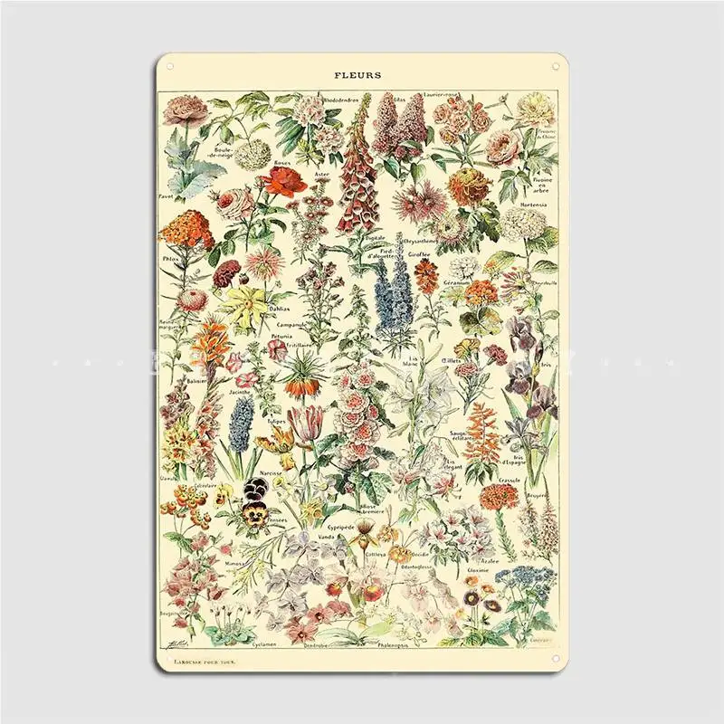 

Larousse Vintage Botanical Wall Art Flower Metal Sign Club Home Garage Club Printing Plaques Tin Sign Poster