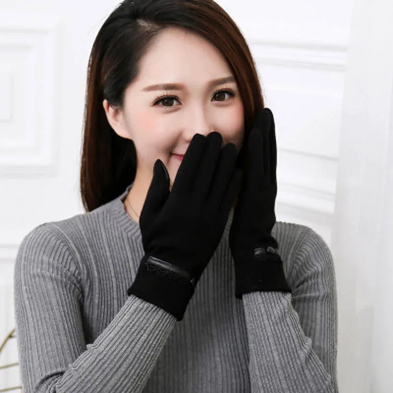 

Fashion autumn and winter ladies knitted gloves, no downfall, warm and cold, outdoor cycling, touch screen gloves e22