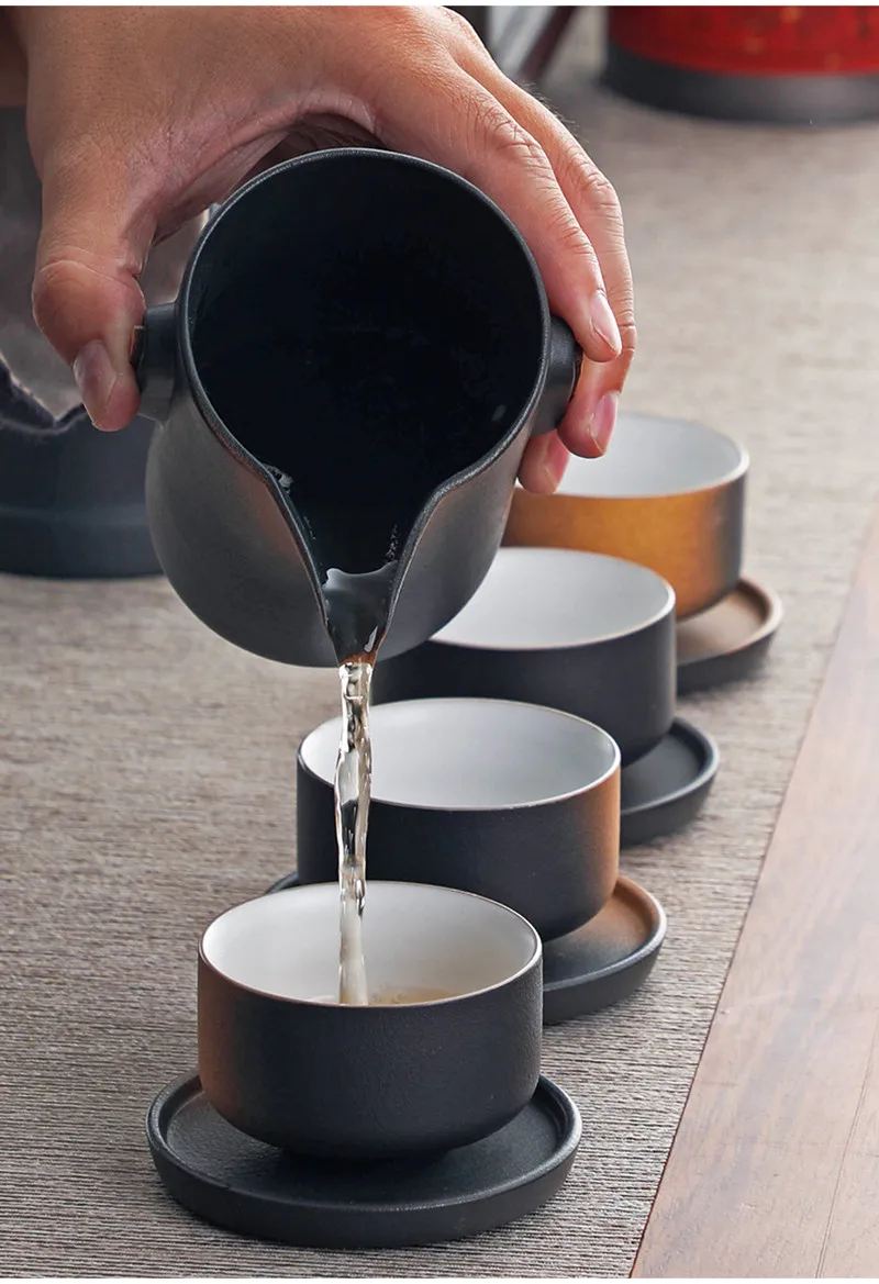 Грубая керамическая чайная чашка японская чаша винтажная посуда кунг-фу для