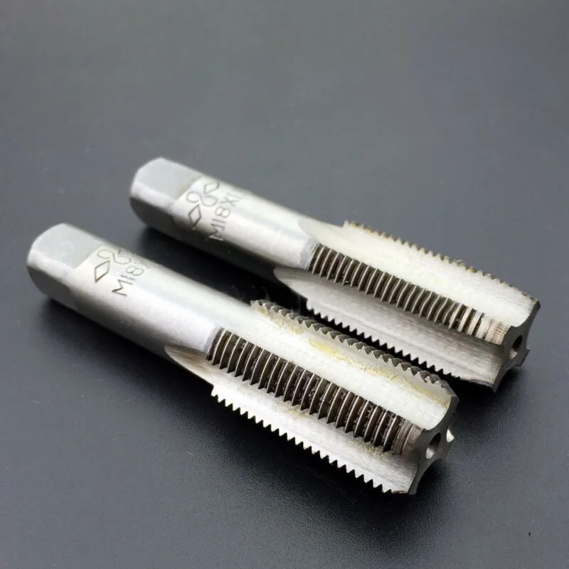

2Pcs Tap Metalworking Silver High-Speed Steel Thread M18x1.5mm Replacement