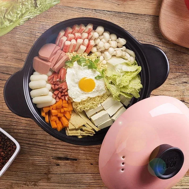 

Casserole Stew Pot Household Ceramic Porridge Small Casserole Soup Pot High Temperature Resistant Gas Open Flame Clay Pot Rice