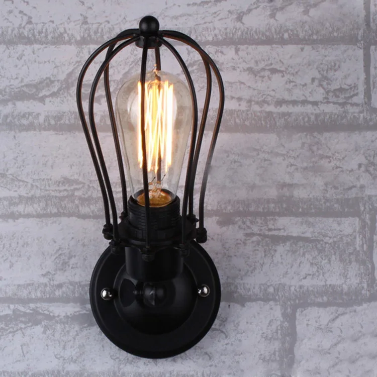 

Retro Industrial Style Art Black Iron Wall Lamp Restaurant Bar Balcony Corridor Staircase Aisle Lamp Single Head Wall Lamp