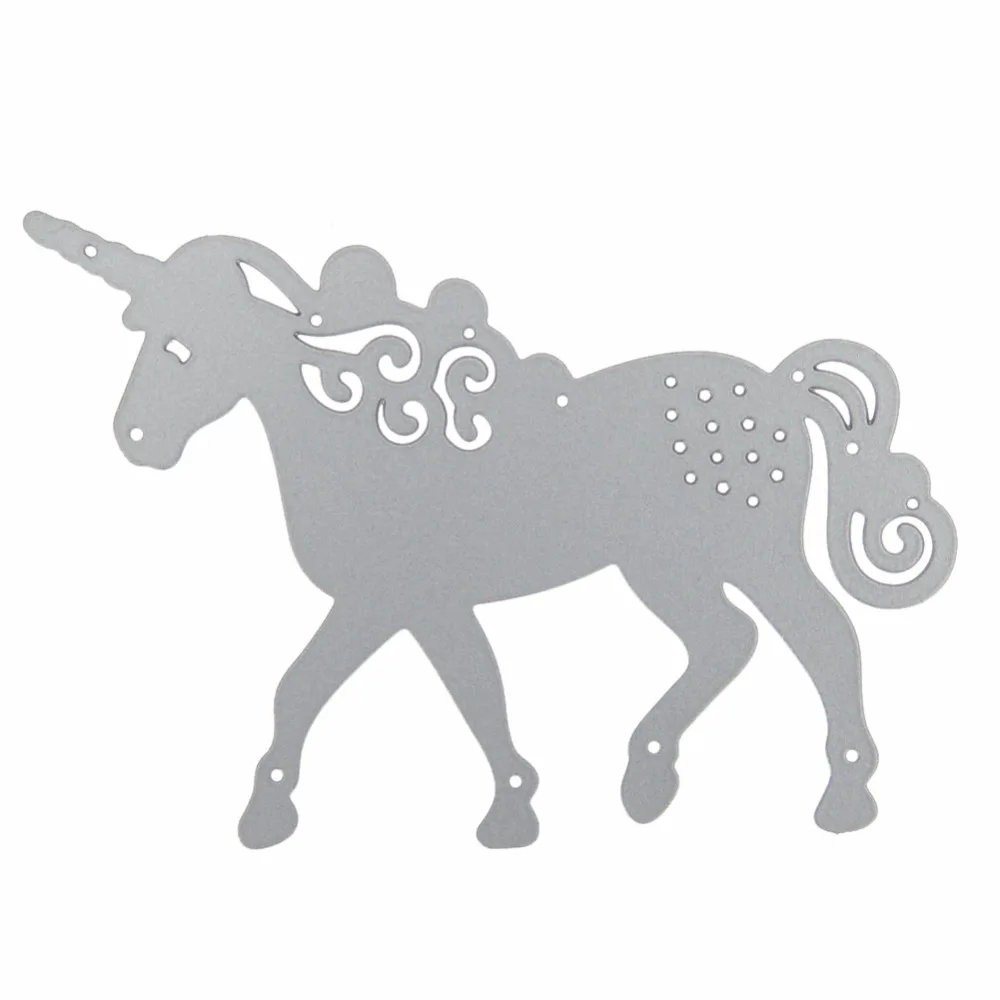 Единорог металлический шаблон для вырубки и тиснения, нож для вырубки для скрапбукинга, шаблоны для тиснения стен, украшение стен DIY Craft.