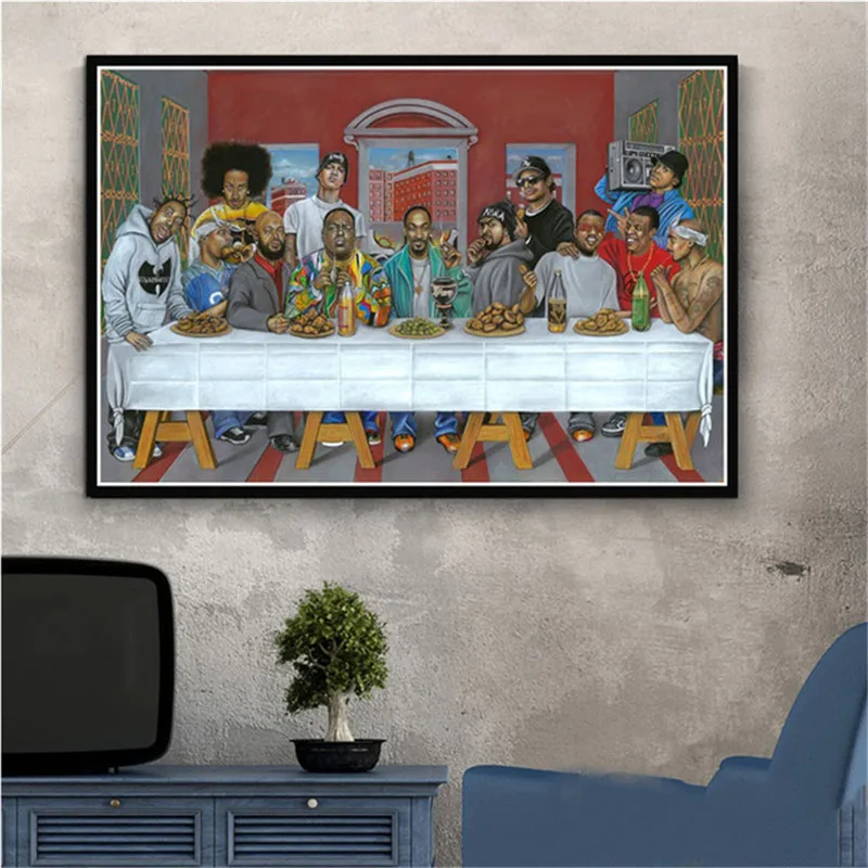 Hip Hop Music Rapper Star Legend The Last Supper Art Poster And Prints Canvas Painting Pictures For Living Room Home Decor | Дом и сад