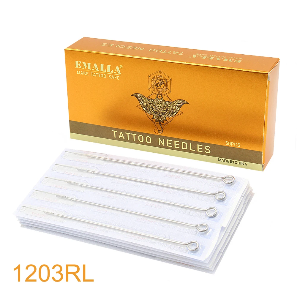 

3RL 50PCS Premium Tattoo Needles For Tattoo Machine 0.35MM Sterilized Round Liner Tattoo Needle Free Shipping