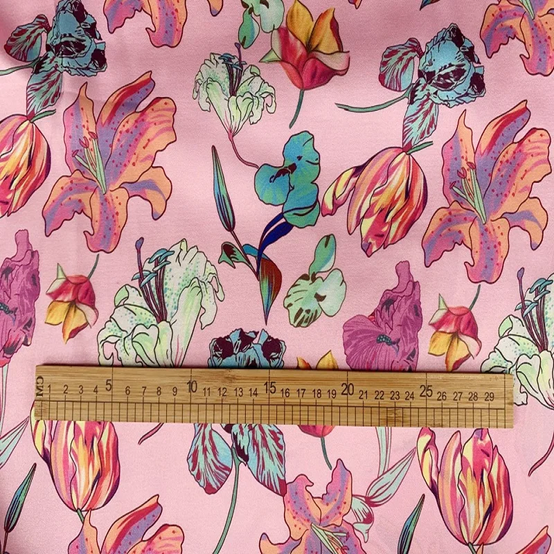 Весна-лето Новая Европейская и американская ткань с имитацией цветов шелковая