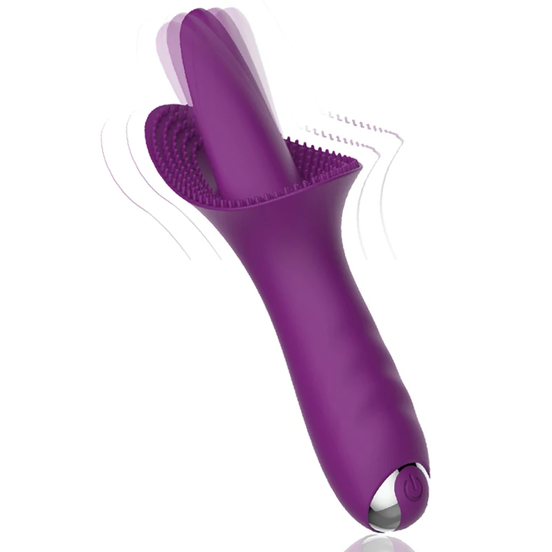 Силиконовый вибратор точки G перезаряжаемый языка 10 Скоростей Вибрационный