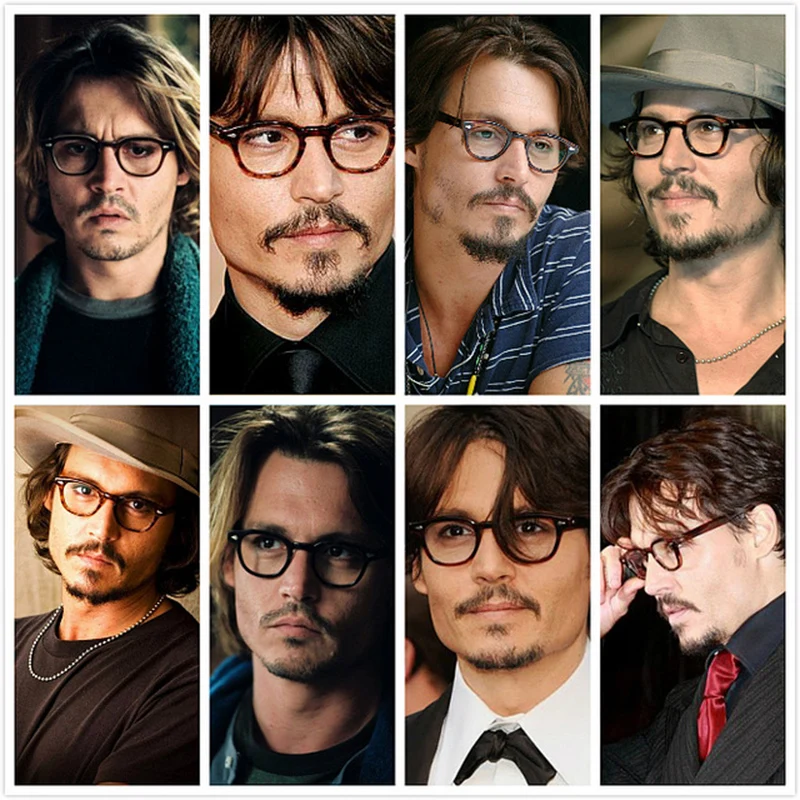 johnny depp glasses men computer goggles round transparent lemtosh eyeglasses women brand design acetate style vintage frame box free global shipping