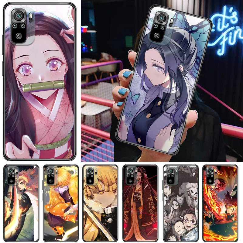 

Demon Slayer Kamado Nezuko Agatsuma Zenitsu Kamado Tanjirou Kimetsu No Yaiba Phone Case For Xiaomi Redmi Note 10T 5G 10S Cases