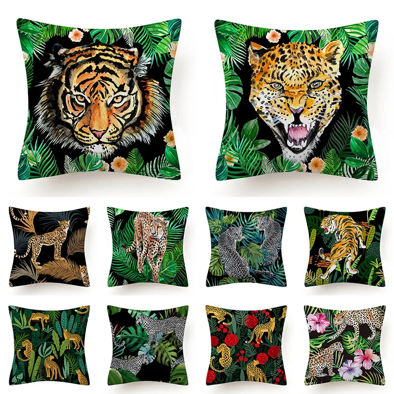 

Forest Tiger Pillowcovers Cushion Cover 45x45 Animal Printed Sofa Cushions Decorative Throw Pillows Home Decor Pillow Cases