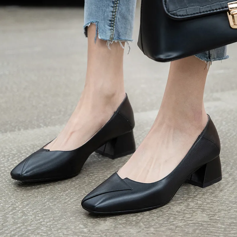 

FEDONAS Women Pumps Shallow Cow Leather Office Shoes Working Pumps Fashion High Quality Spring Summer Elegant Shoes Woman
