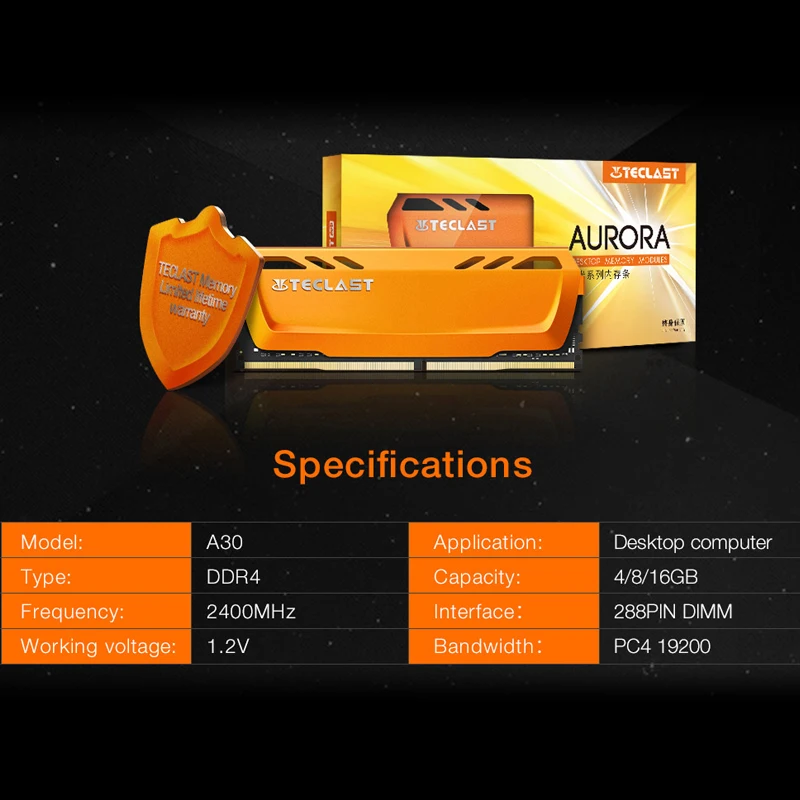 Память Teclast A30 DDR4 16 ГБ 8 4 Гб 2400 МГц 2666 288pin 1 2 в оперативная память для рабочего стола