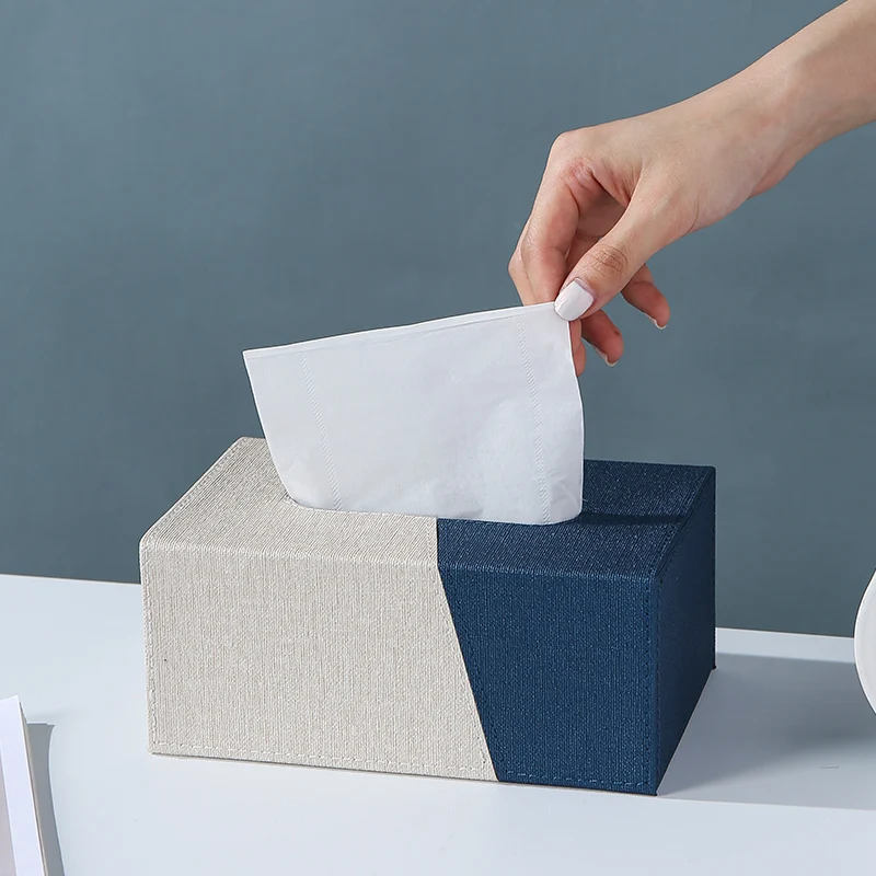 

Creative Toilet Paper Holder Tissue Box Container Leather Creative Napkin Tissue Boxes Dispenser Servilletero Wipes Case BW50ZJ