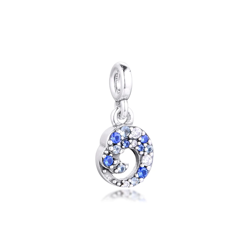 

925 Оригинальное кольцо из стерлингового серебра с голубым океан волны с позолоченным кольцом небольшое отверстие (Звёздные войны: Пробужде...