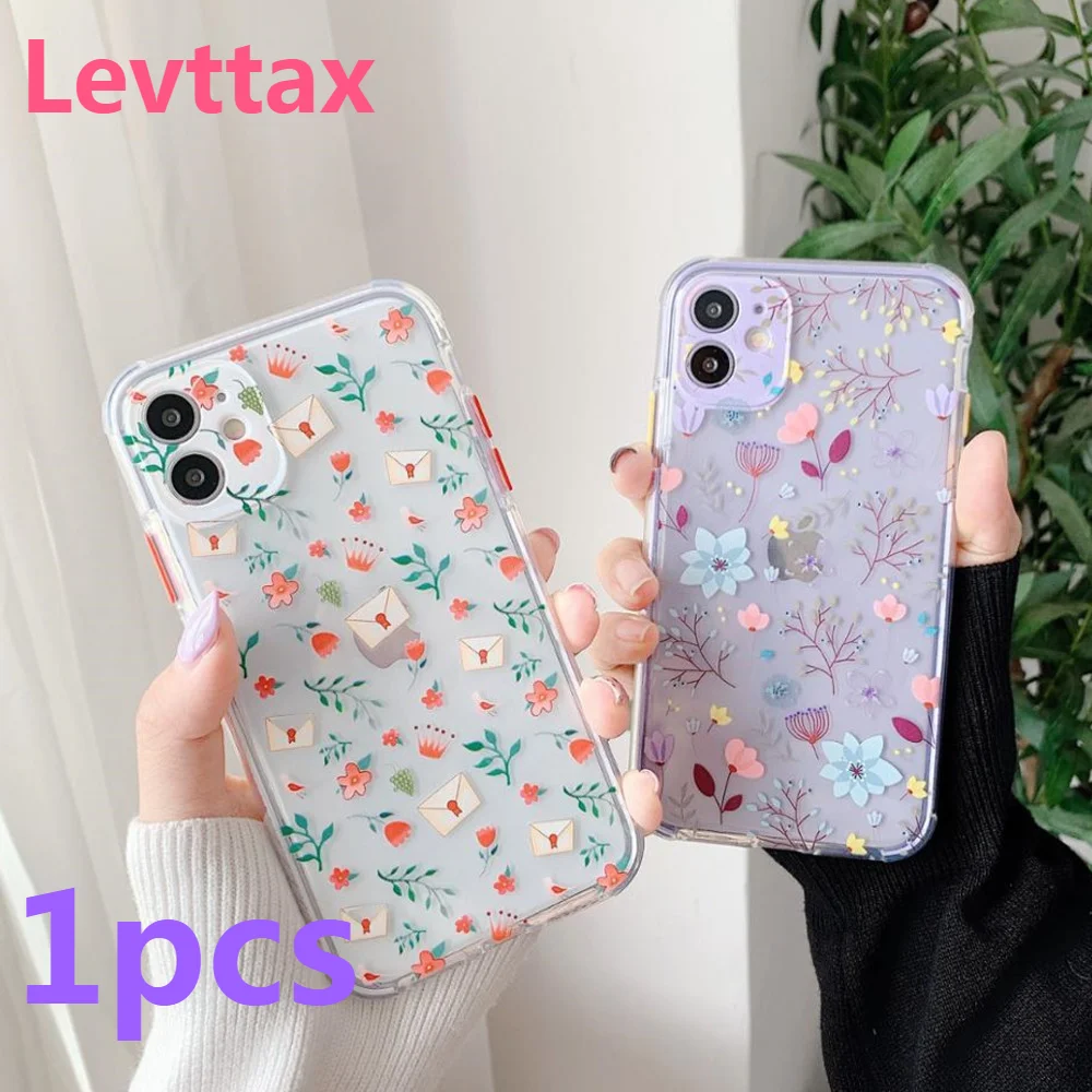 

10pcs/lot Case For iPhone 12 Mini 11 Pro Max XS Max Flowers Soft TPU Beautiful Floret Back Cover For iphone XR X 7 8 Plus SE2020