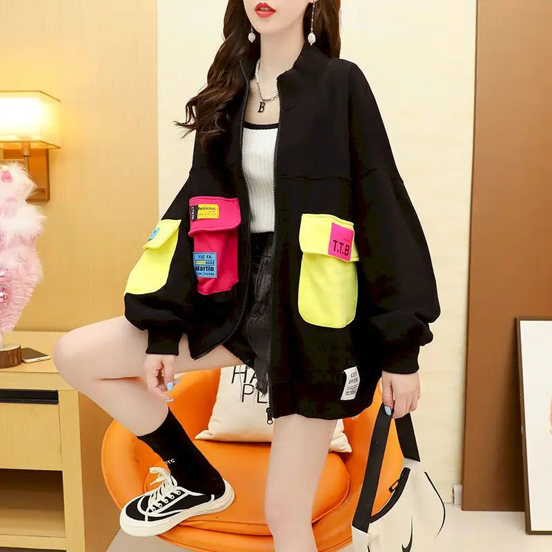 

2022 Autumn New Womens Cardigan Korean Wild Design Sense Loose Coat Women Fashion Zipper Cardigan Jacket Women Trend Casual Top