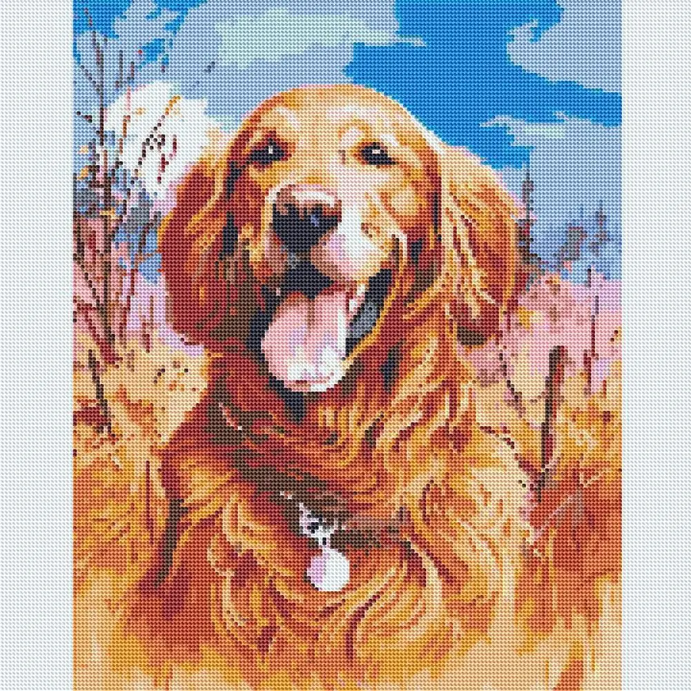 Diamond Embroidery Golden Retriever Cross 5D Full Drill Painting DIY Dog Puppy Stitch Rhinestone Mosaic | Дом и сад