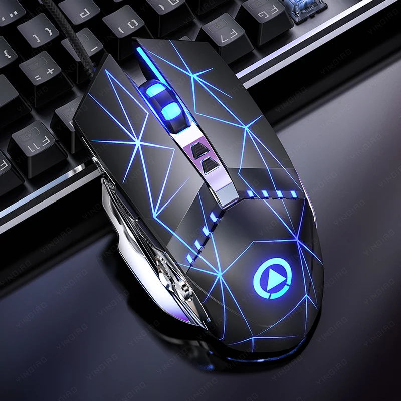 silent gaming mouse wired 3200dpi led backlit usb optical ergonomic wired mouse pc gamer computer mouse for laptop games mice free global shipping
