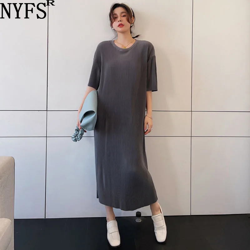 

Женское свободное платье NYFS, однотонное платье в Корейском стиле, модель сезона весна-лето 2022