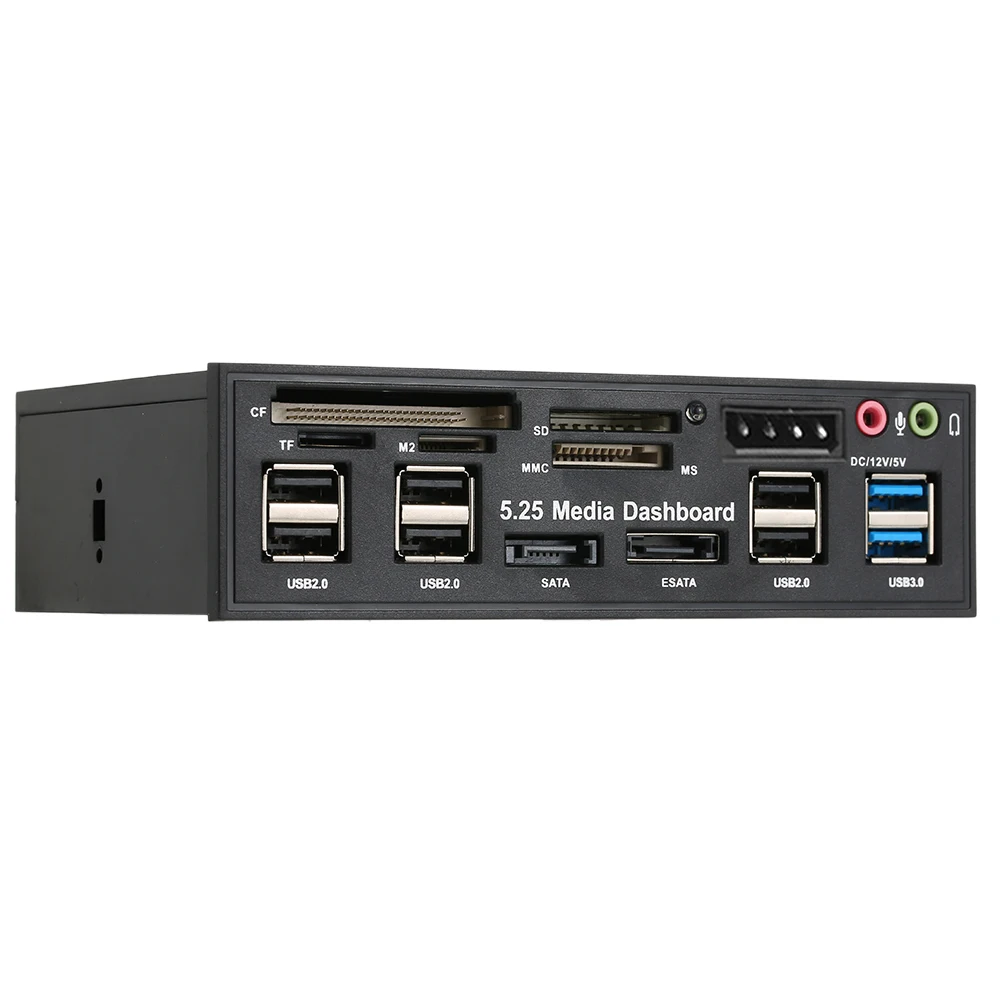 Многофункциональный кард-ридер USB 3,0 концентратор передней панели eSATA SATA порт внутренний кард-ридер ПК Панель медиа Передняя панель аудио